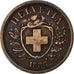 Switzerland, 2 Rappen, 1888, Bronze, AU(50-53), KM:4.1