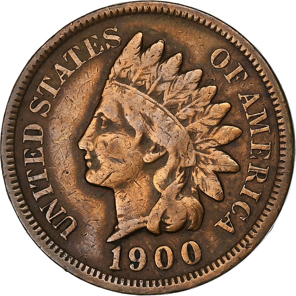USA, Cent, 1900, Brązowy, AU(50-53)