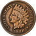 USA, Cent, 1900, Brązowy, AU(50-53)