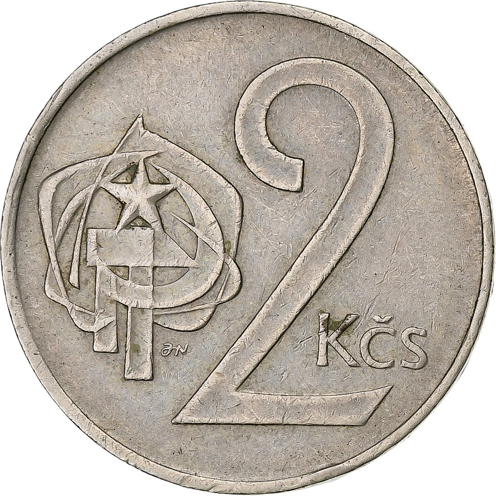Checoslovaquia, 2 Koruny, 1982, Cobre - níquel, MBC+, KM:75