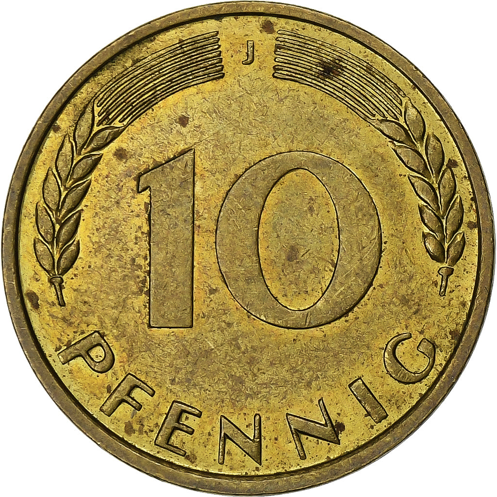 GERMANIA - REPUBBLICA FEDERALE, 10 Pfennig, 1969, Hambourg, Acciaio ricoperto in
