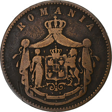 Romania, Carol I, 10 Bani, 1867, Copper, EF(40-45)