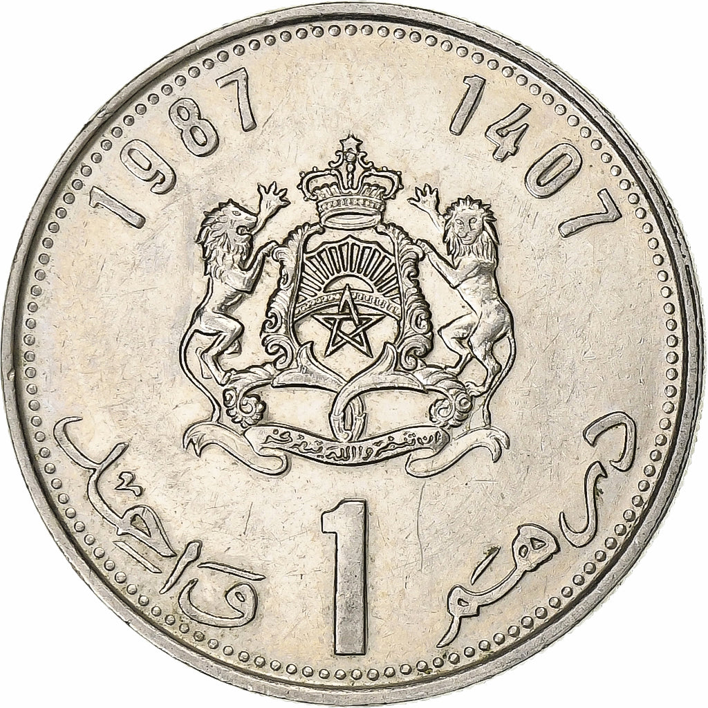 Marruecos, Dirham, 1987, Cobre - níquel, EBC+