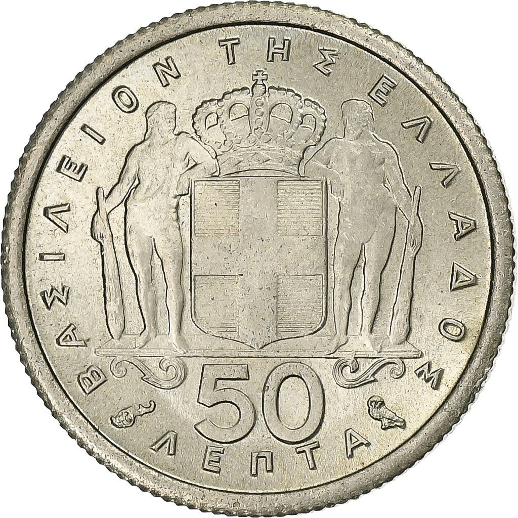 Griechenland, Paul I, 50 Lepta, 1964, Kupfer-Nickel, SS+, KM:80