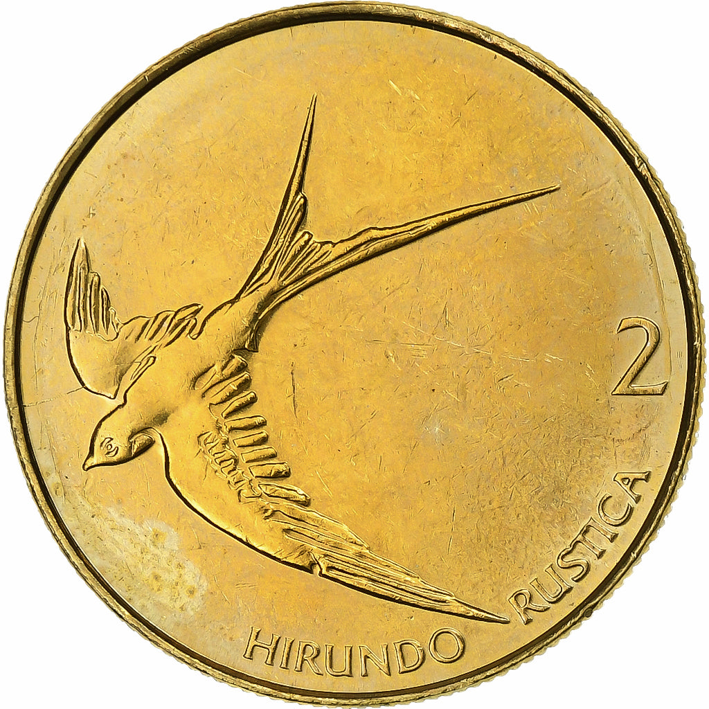 Slovenia, 2 Tolarja, 2004, Nickel-brass, AU(55-58), KM:5