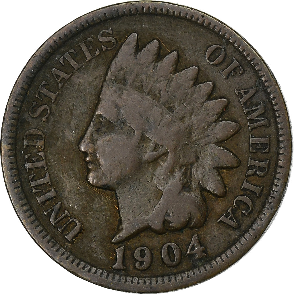 Estados Unidos da América, Cent, Indian Head Cent, 1904, Philadelphia, Bronze