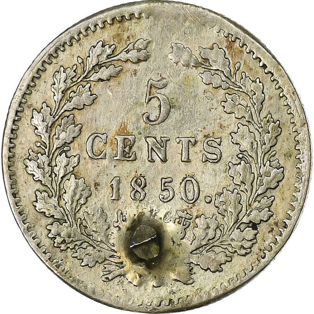 Pays-Bas, William III, 5 Cents, 1850, Argent, TTB, KM:91