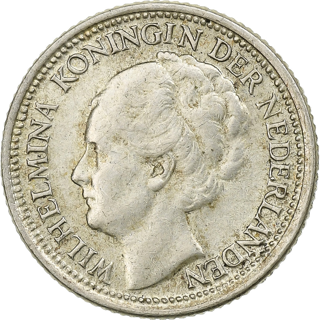 Netherlands, Wilhelmina I, 10 Cents, 1941, Silver, EF(40-45), KM:163