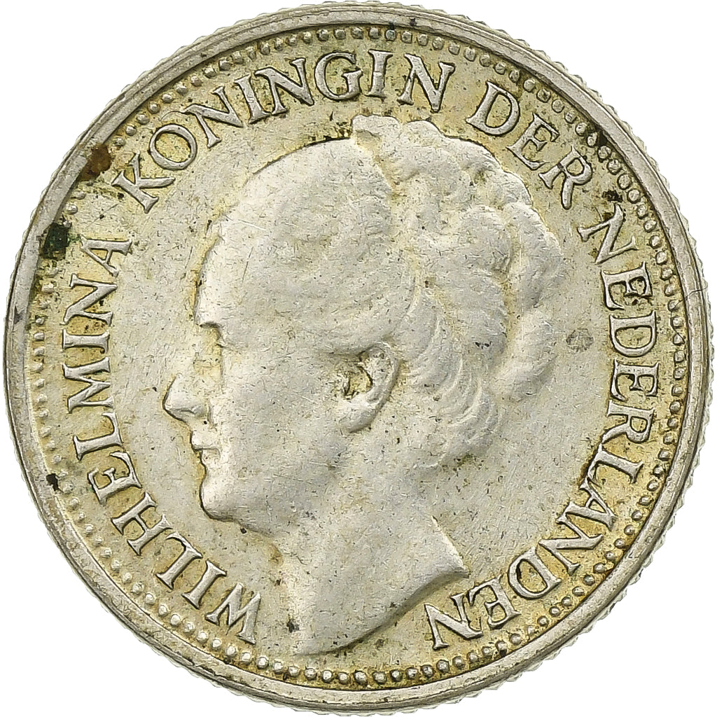 Países Baixos, Wilhelmina I, 10 Cents, 1941, Prata, VF(30-35), KM:163