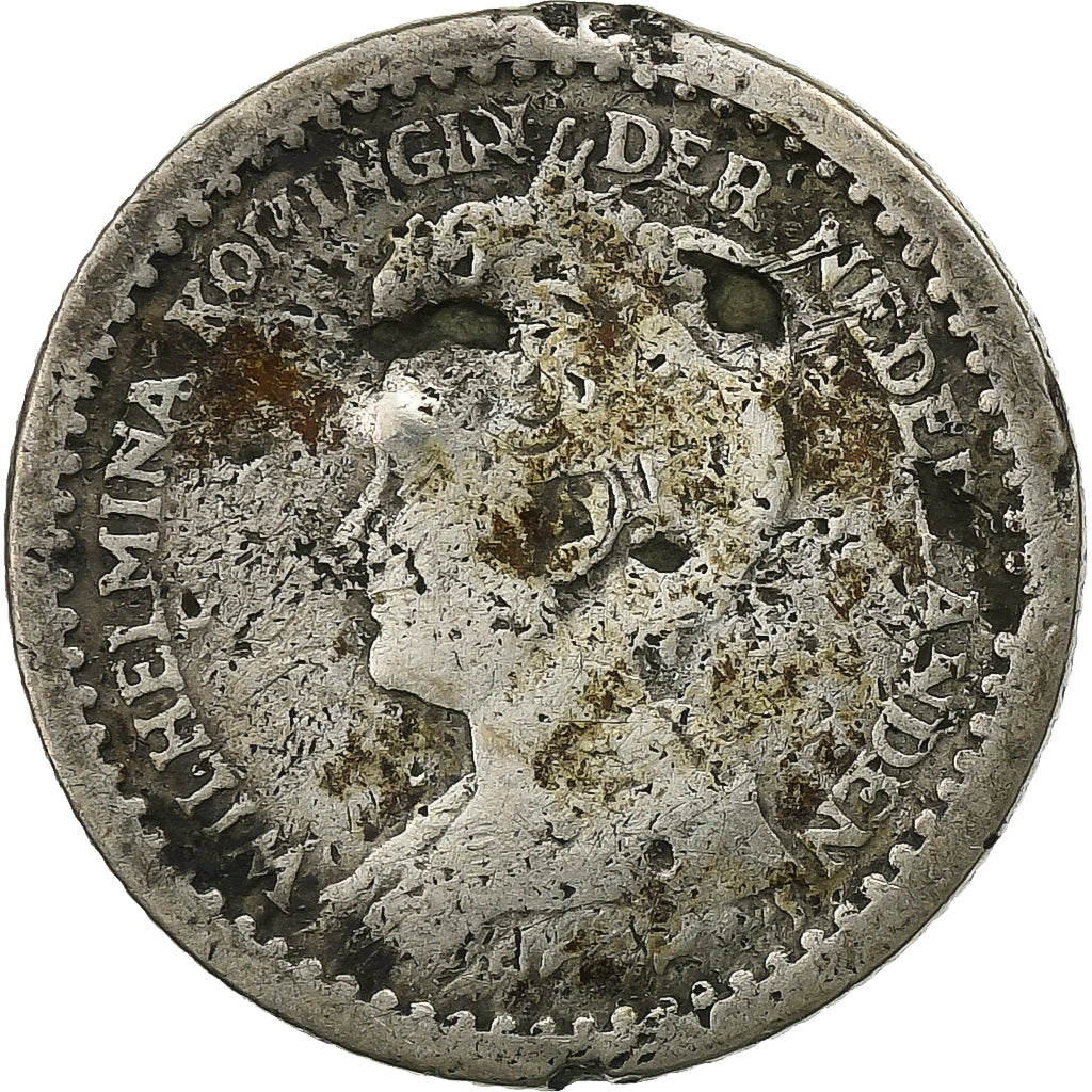 Pays-Bas, Wilhelmina I, 10 Cents, 1911, Argent, B+, KM:145