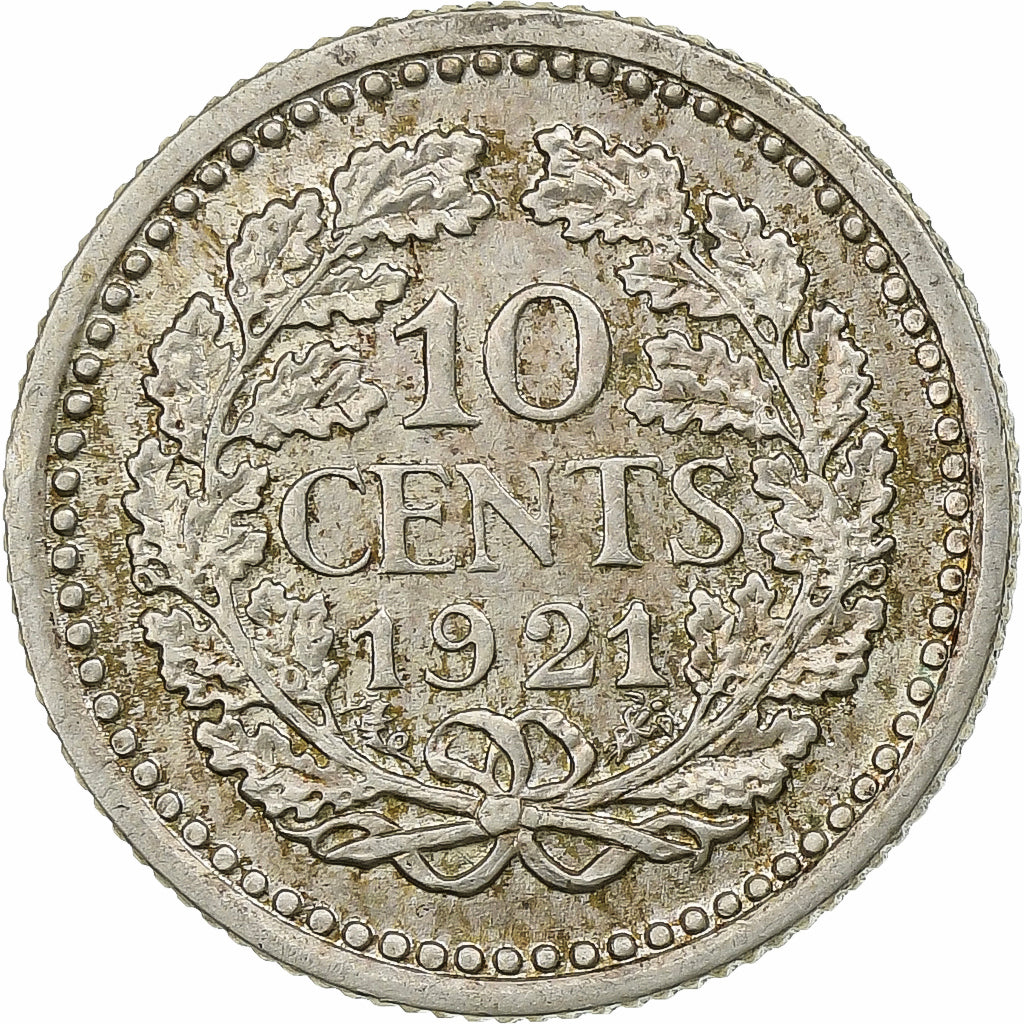 Niederlande, Wilhelmina I, 10 Cents, 1921, Silber, SS+, KM:145