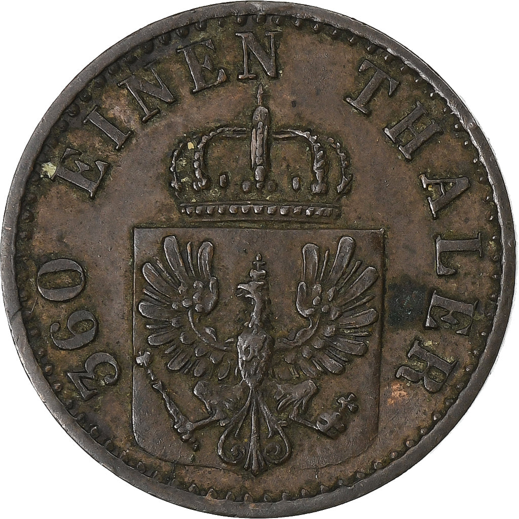 Landy niemieckie, PRUSSIA, Wilhelm I, Pfennig, 1869, Berlin, Miedź, EF(40-45)