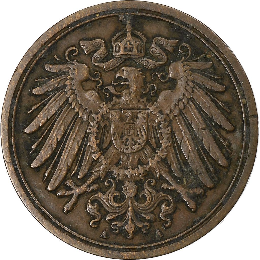 GERMANY - EMPIRE, Wilhelm II, Pfennig, 1890, Berlin, Copper, EF(40-45), KM:10