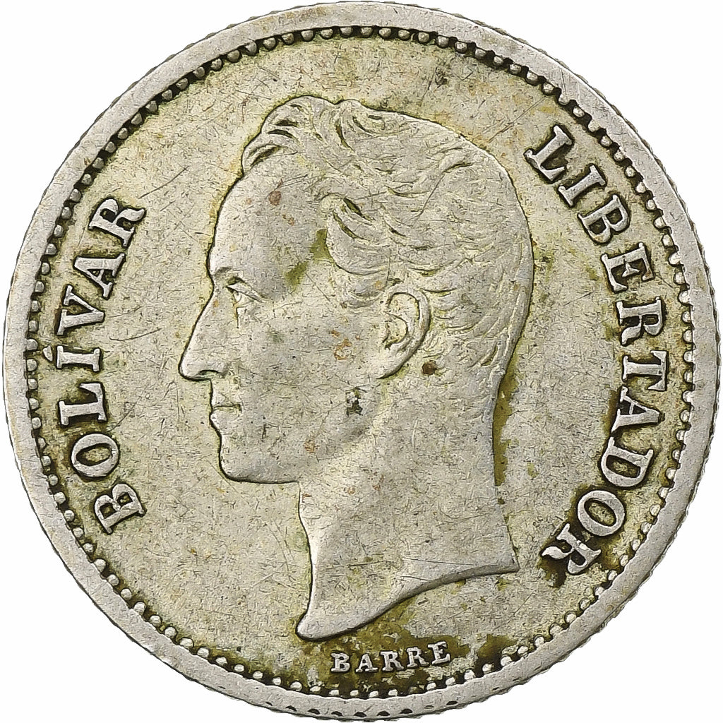 Venezuela, 25 Centimos, 1946, Zilver, ZF, KM:20