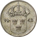 Sweden, Gustaf V, 10 Öre, 1942, Silver, EF(40-45), KM:780