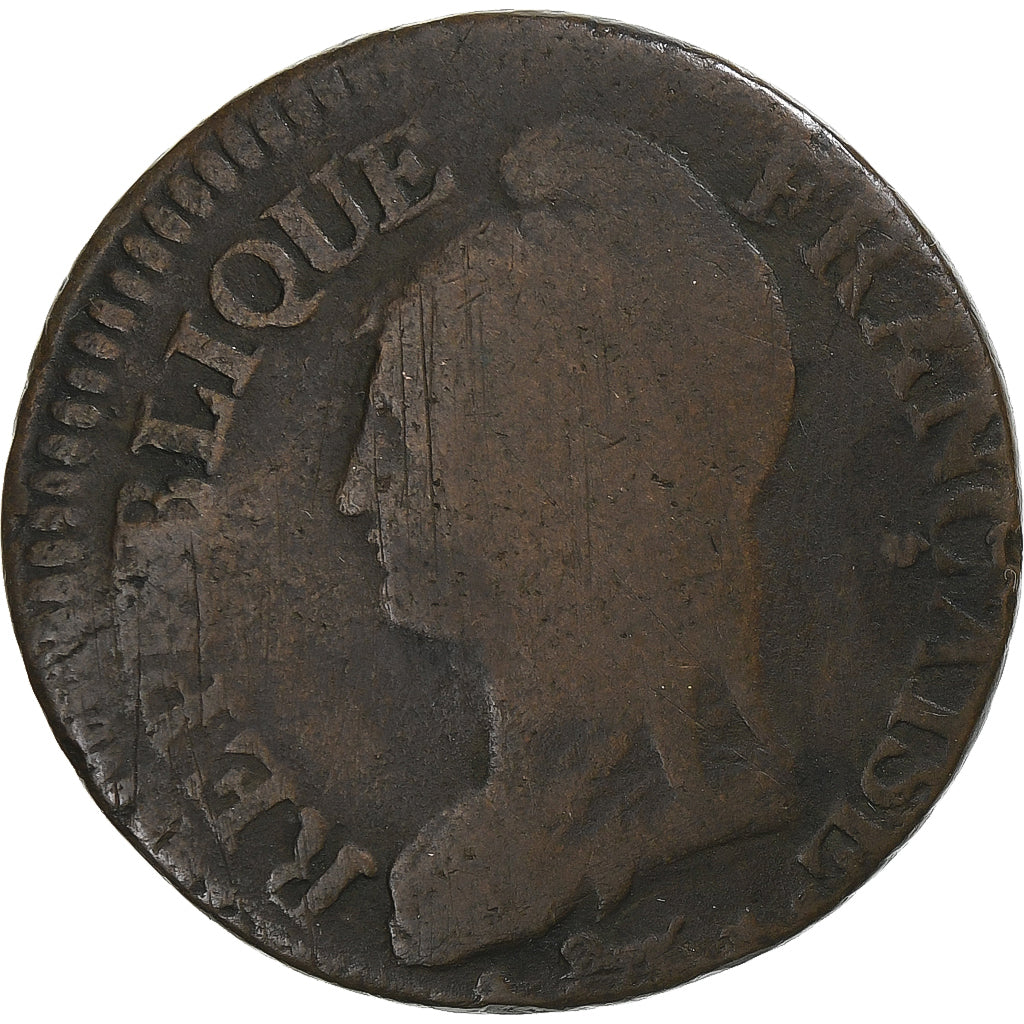 França, 5 Centimes, Dupré, AN 5, Lille, Bronze, VF(20-25), KM:640.11