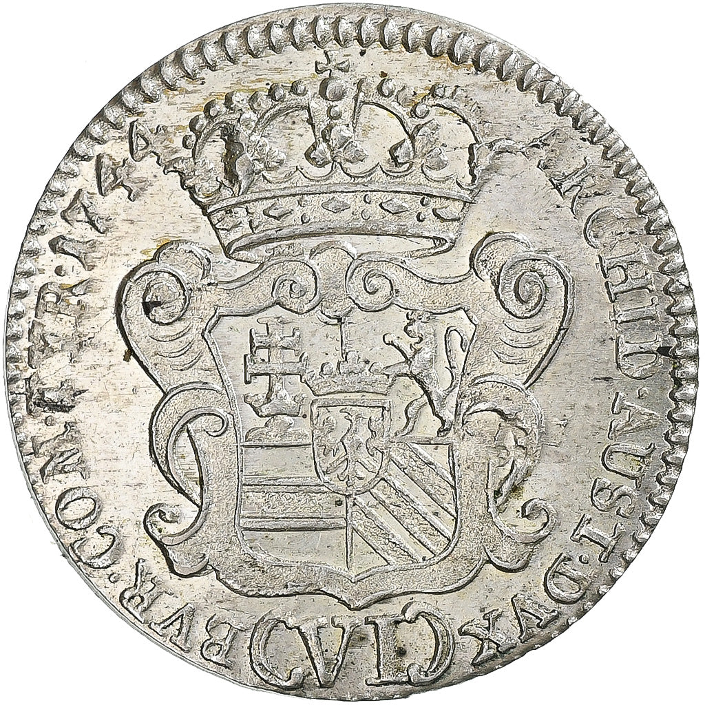 Austria, Maria Theresa, 6 Kreuzer, 1744, Hall, Billon, EF(40-45), KM:1711