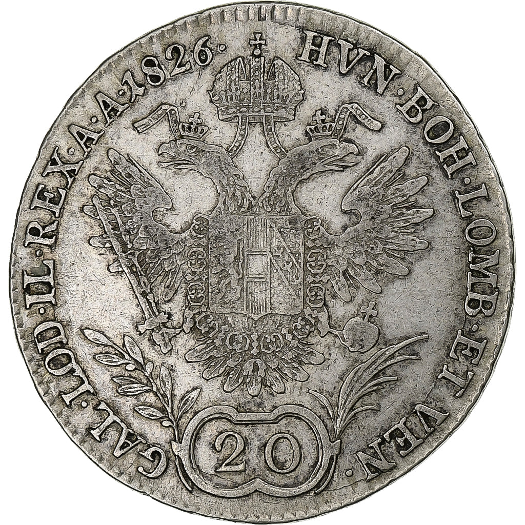 Oostenrijk, Franz II (I), 20 Kreuzer, 1826, Kremnica, Zilver, FR, KM:2144
