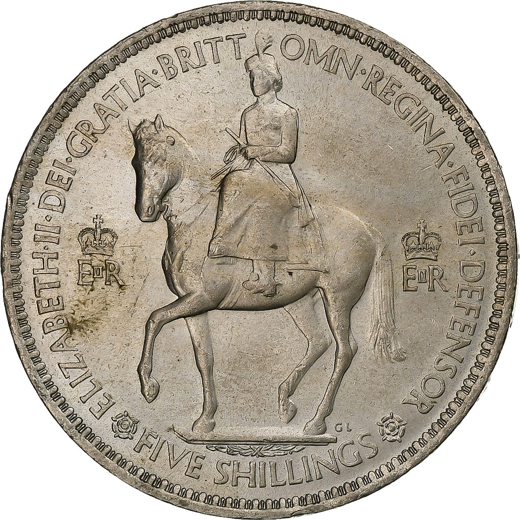 Gran Bretagna, Elizabeth II, Crown, 1953, Rame-nichel, BB, KM:894