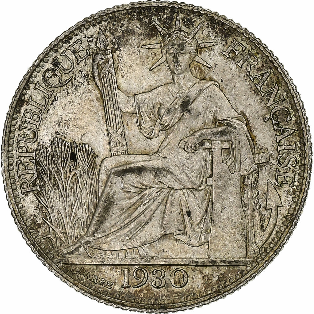 INDOCINA FRANCESE, 20 Cents, 1930, Paris, Argento, BB, KM:17.1