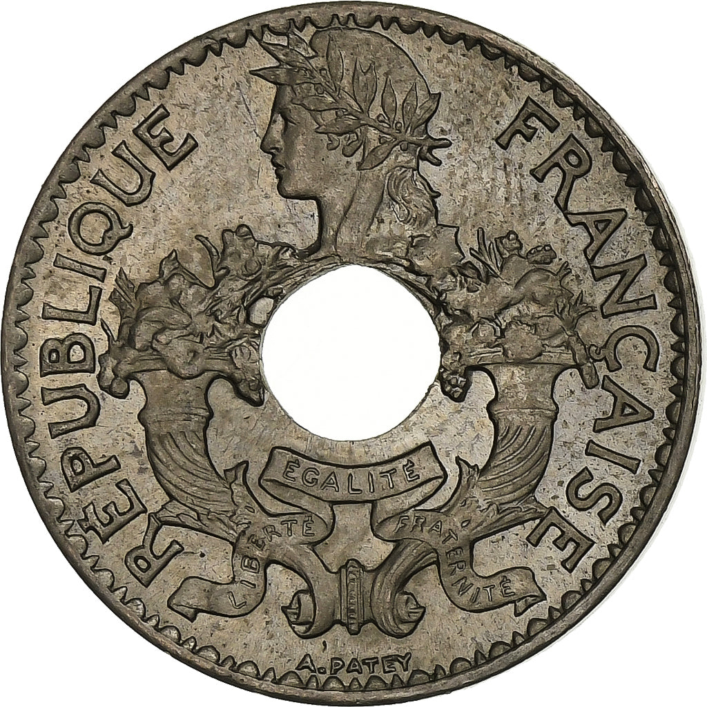 INDOCHINA FRANCESA, 5 Cents, 1923, Paris, Cobre-níquel, AU(50-53), KM:18