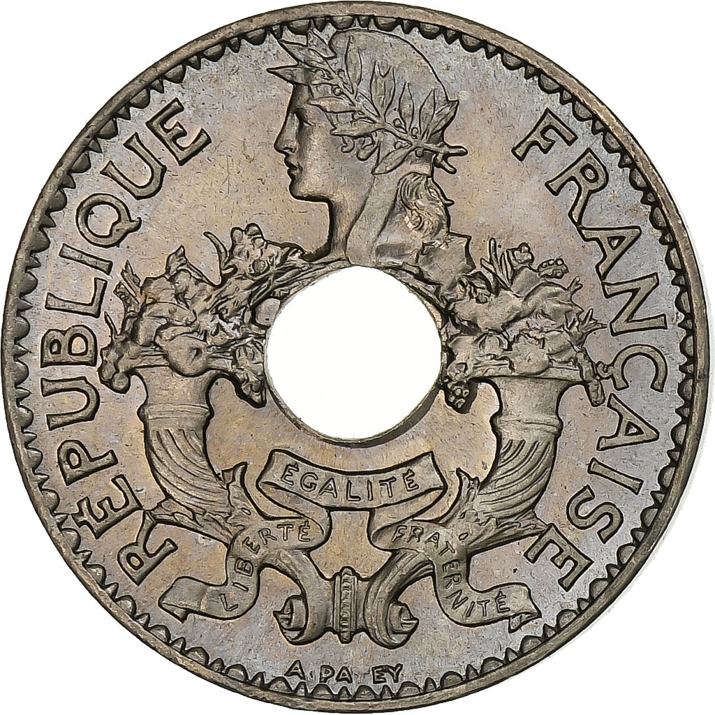 INDOCHINA FRANCESA, 5 Cents, 1923, Paris, Cobre-níquel, AU(55-58), KM:18