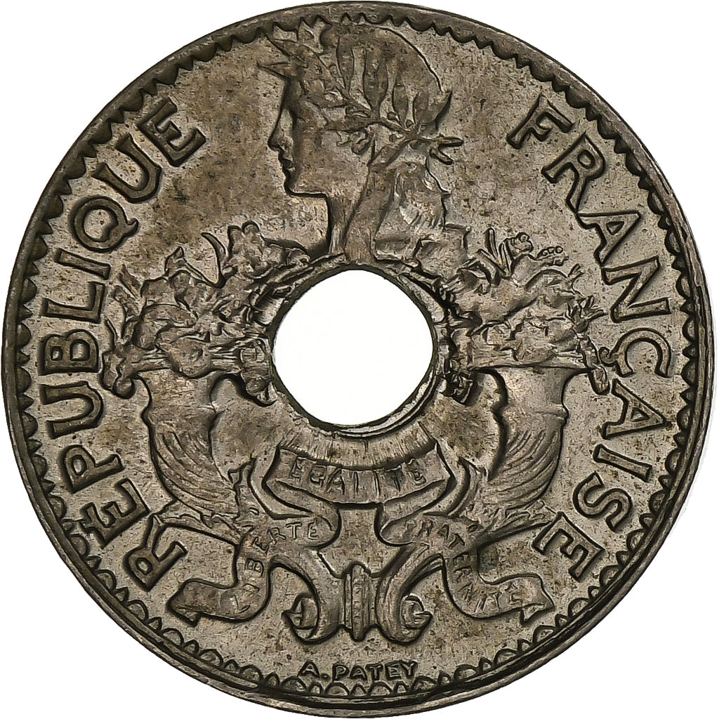 INDOCINA FRANCESE, 5 Cents, 1923, Paris, Rame-nichel, SPL-, KM:18
