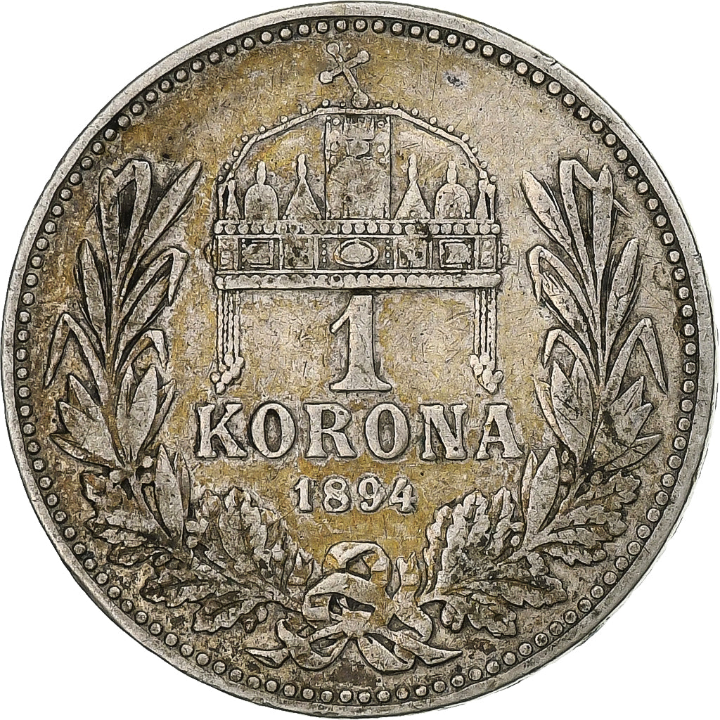 Hungria, Franz Joseph I, Korona, 1894, Kormoczbanya, Prata, VF(30-35), KM:484