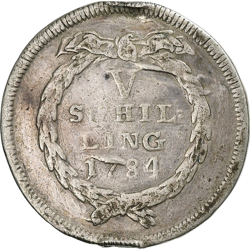SWISS CANTONS, ZURICH, 5 Schillings, 1784, Silver, VF(30-35), KM:172