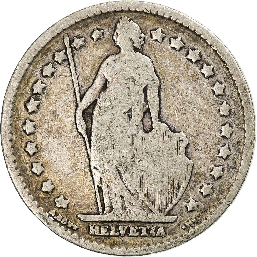 Szwajcaria, Franc, 1900, Bern, Srebro, VF(20-25), KM:24