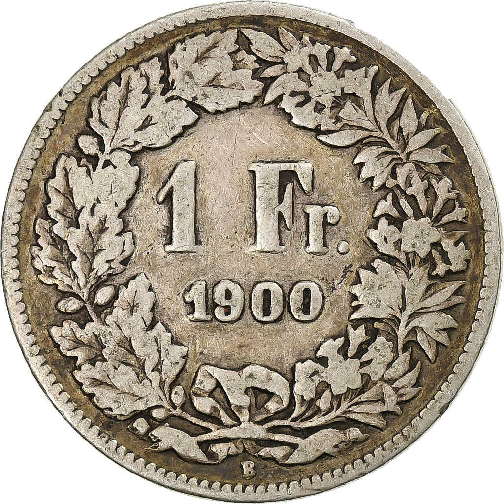 Szwajcaria, Franc, 1900, Bern, Srebro, VF(20-25), KM:24
