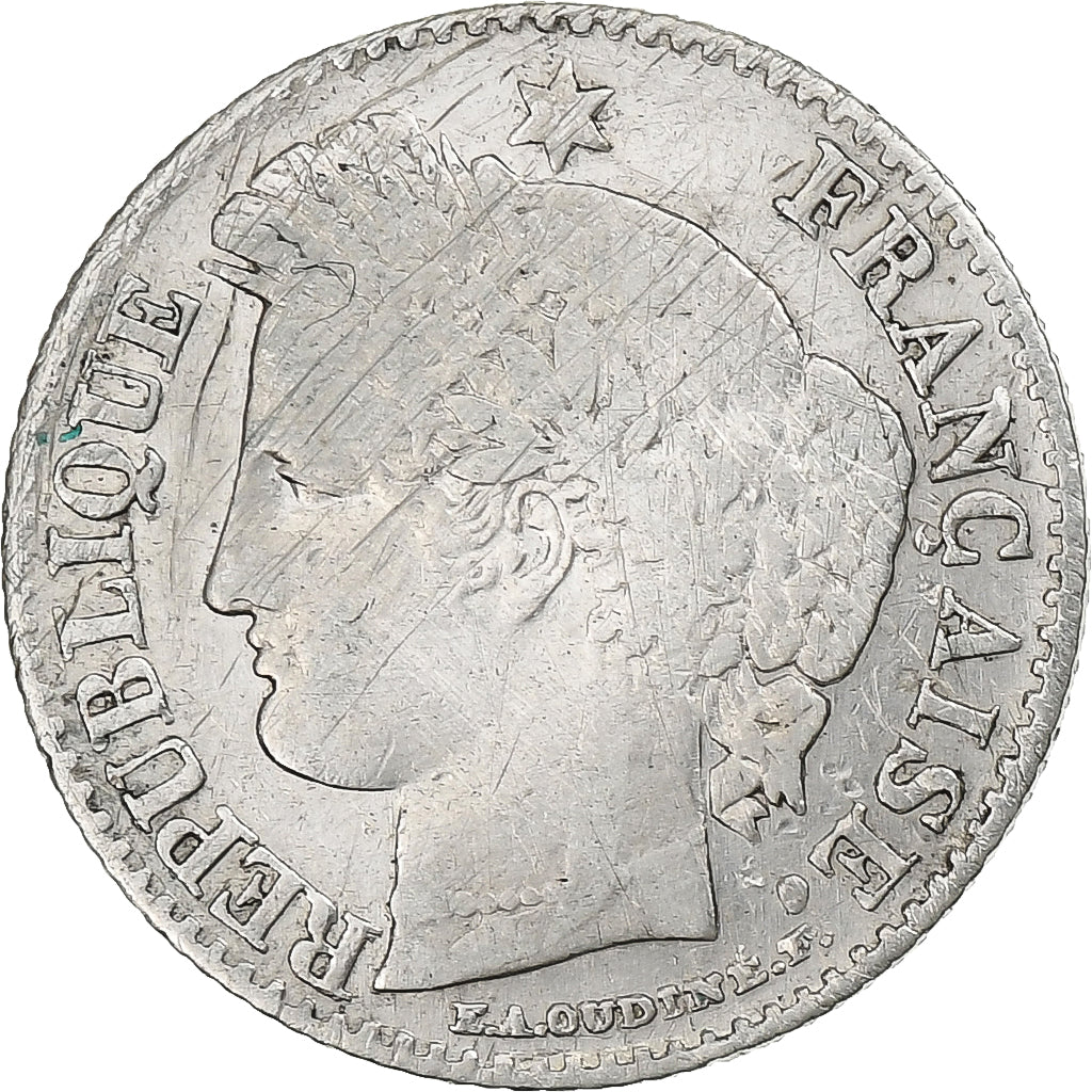 Francja, 20 Centimes, Cérès, 1850, Paris, Srebro, VF(30-35), Le Franc:F.146