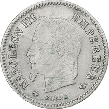 France, Napoleon III, 20 Centimes, Napoléon III, 1867, Paris, Silver