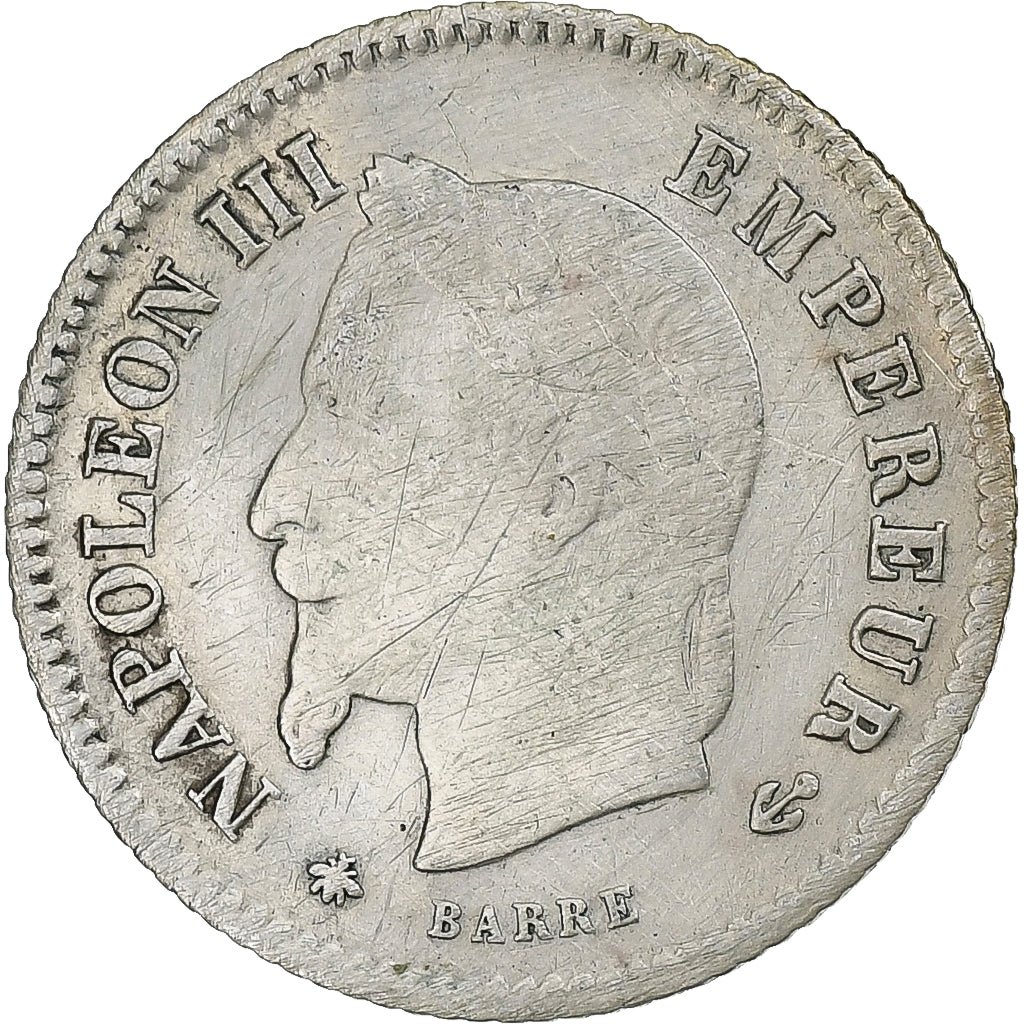 France, Napoléon III, 20 Centimes, Napoléon III, 1867, Paris, Argent, TB+, Le