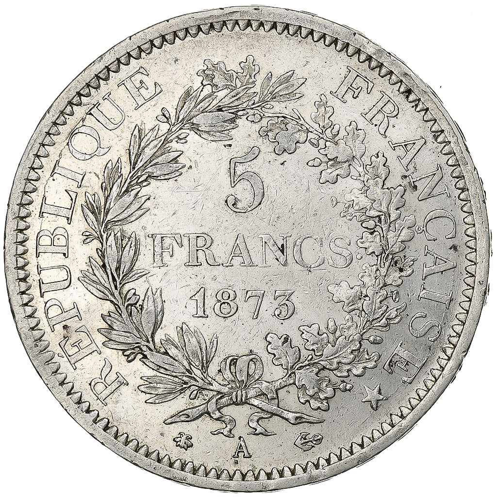 Francia, 5 Francs, Hercule, 1873, Paris, Plata, MBC, Le Franc:F.334, KM:820.1