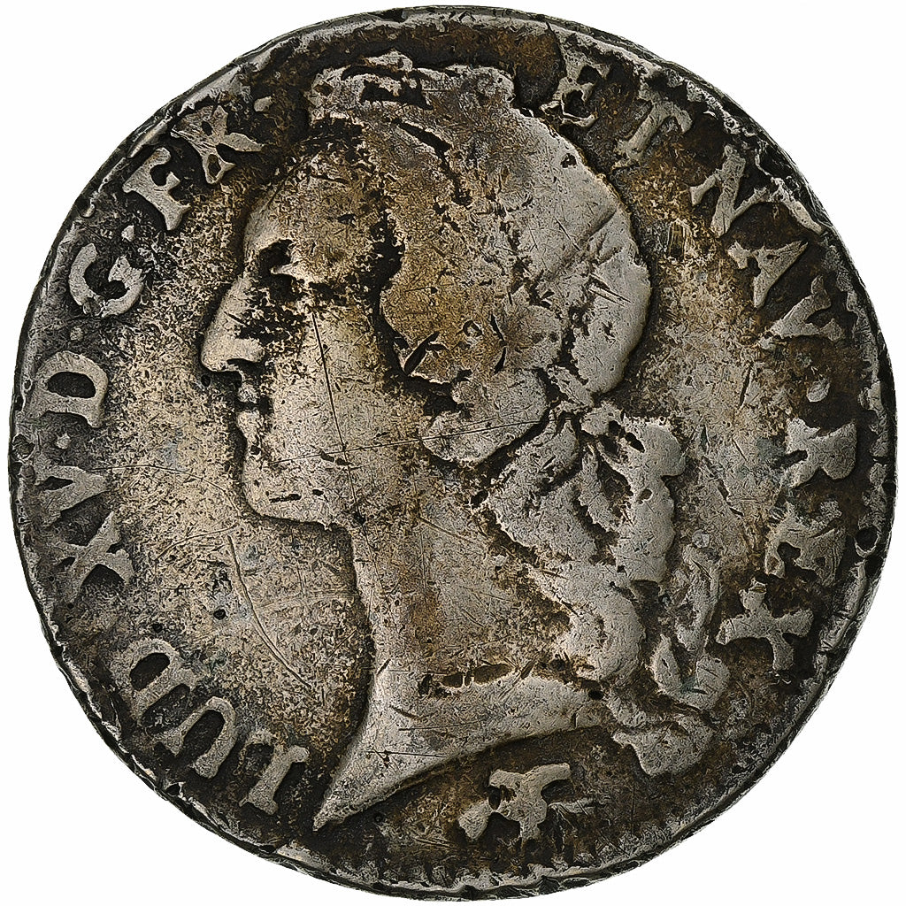 Francia, Louis XV, Ecu, Écu au bandeau, 1763, Lyon, Plata, BC+, KM:512.6