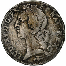Francia, Louis XV, Ecu, Écu au bandeau, 1763, Lyon, Plata, BC+, KM:512.6
