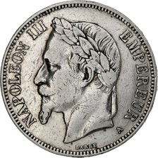 France, Napoleon III, 5 Francs, Napoléon III, 1870, Paris, Silver, VF(30-35)