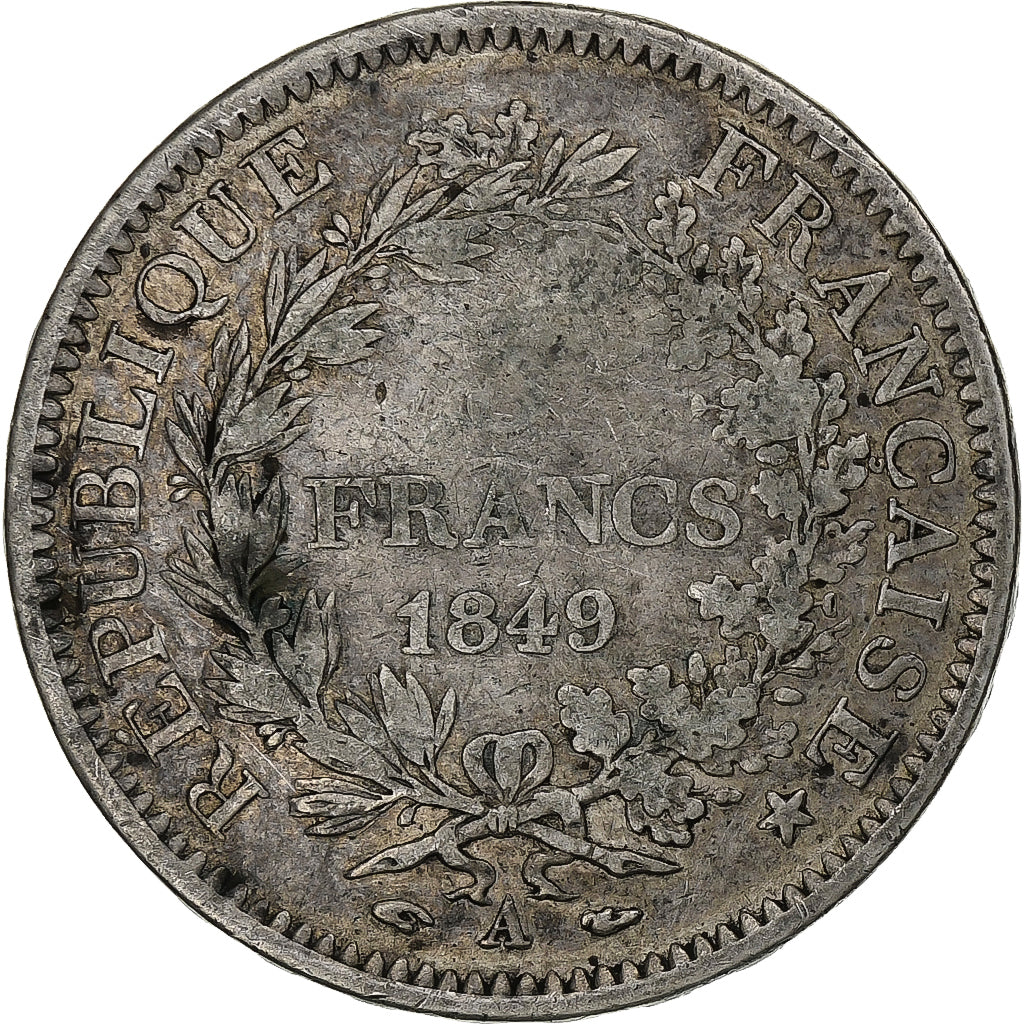 Francia, 5 Francs, Hercule, 1849, Paris, Argento, B+, Le Franc:F.326, KM:756.1