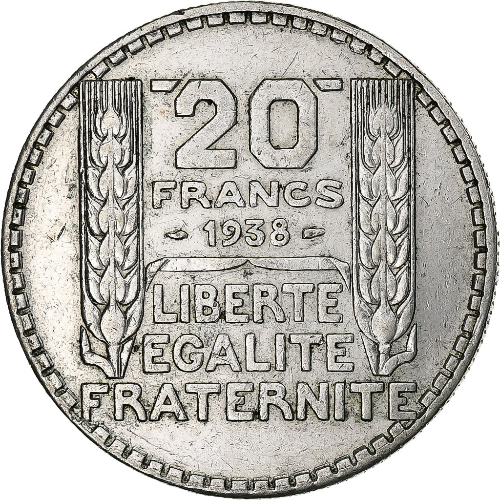 Frankreich, 20 Francs, Turin, 1938, Paris, Silber, S+, Le Franc:F.400, KM:879