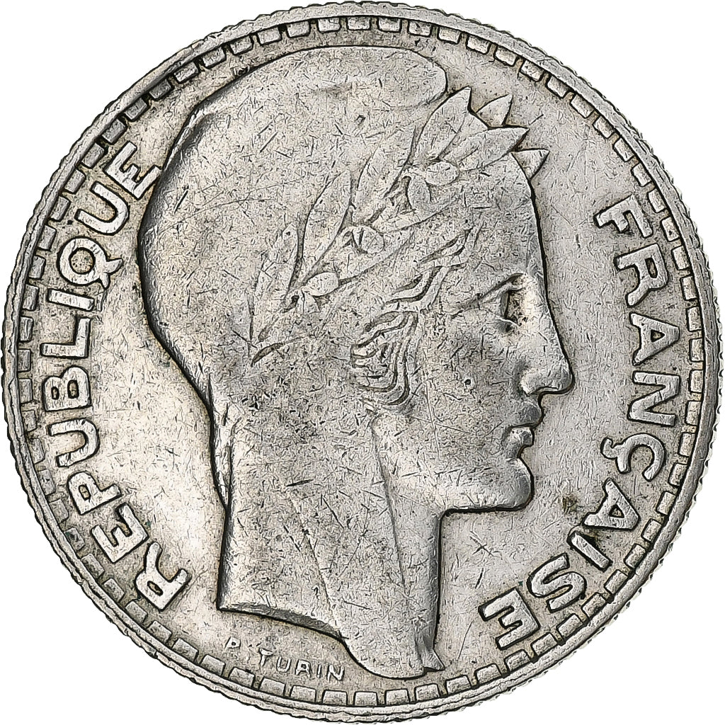 França, 10 Francs, Turin, 1930, Paris, Prata, VF(30-35), Le Franc:F.360, KM:878