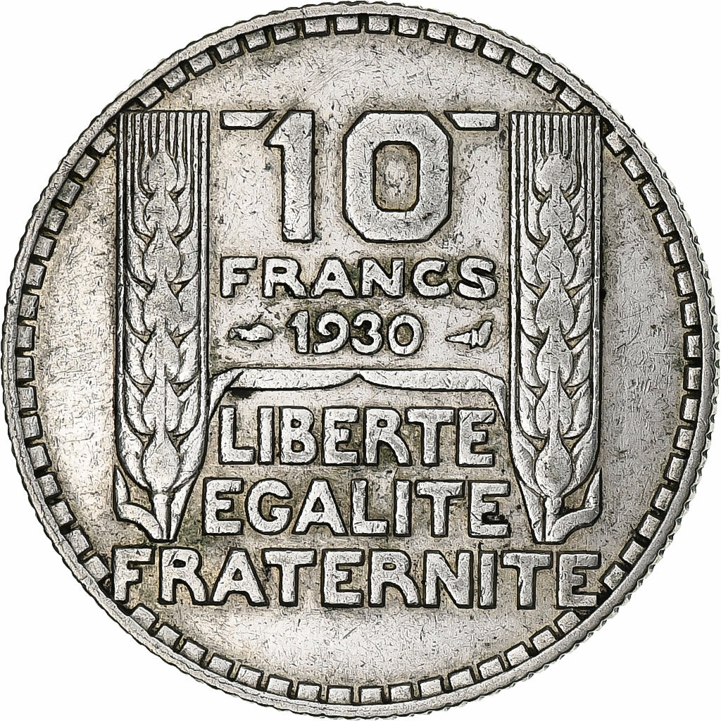 França, 10 Francs, Turin, 1930, Paris, Prata, VF(30-35), Le Franc:F.360, KM:878