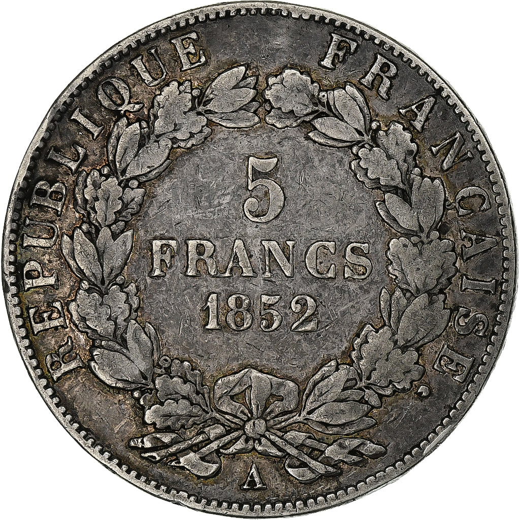 France, 5 Francs, Napoléon III, 1852, Paris, Silver, VF(20-25), Le Franc:F.329