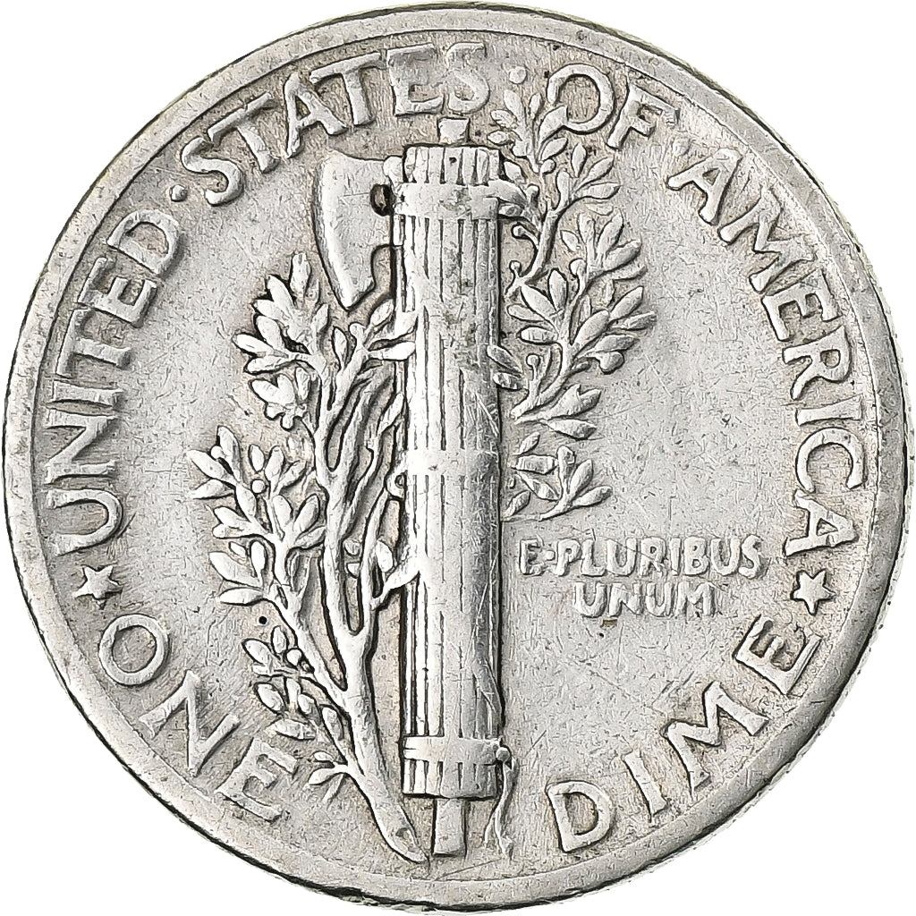 États-Unis, Dime, Mercury Dime, 1942, U.S. Mint, Argent, TB+, KM:140