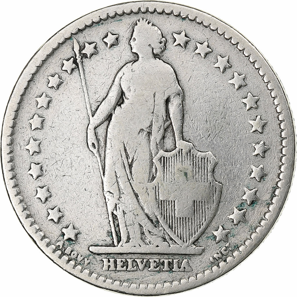 Switzerland, 2 Francs, 1886, Bern, Silver, VF(20-25), KM:21