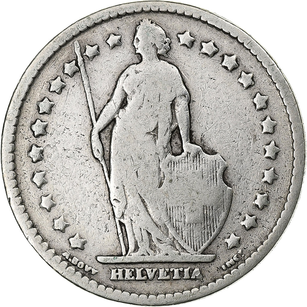 Suiza, Franc, 1901, Bern, Plata, BC+, KM:24