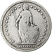 Suiza, Franc, 1901, Bern, Plata, BC+, KM:24
