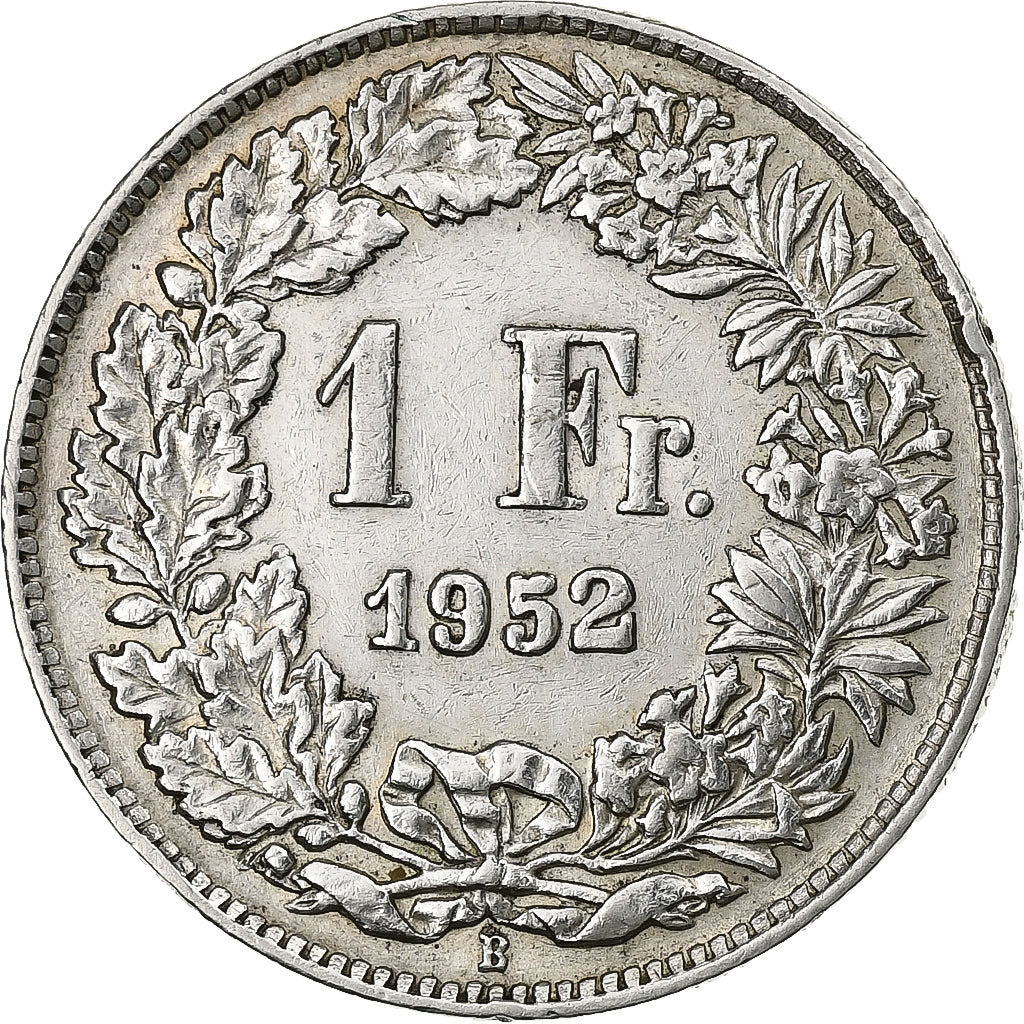 Suiza, Franc, 1952, Bern, Plata, MBC, KM:24