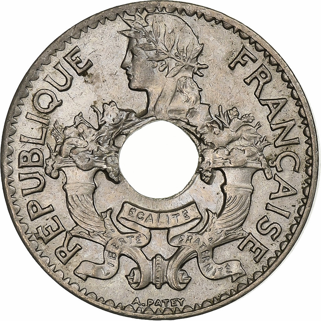 INDOCHINA FRANCESA, 5 Cents, 1923, Paris, Cobre-níquel, AU(55-58), KM:18