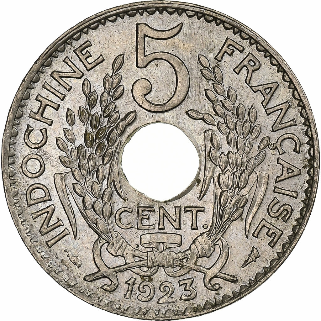 INDOCHINA FRANCESA, 5 Cents, 1923, Paris, Cobre-níquel, AU(55-58), KM:18